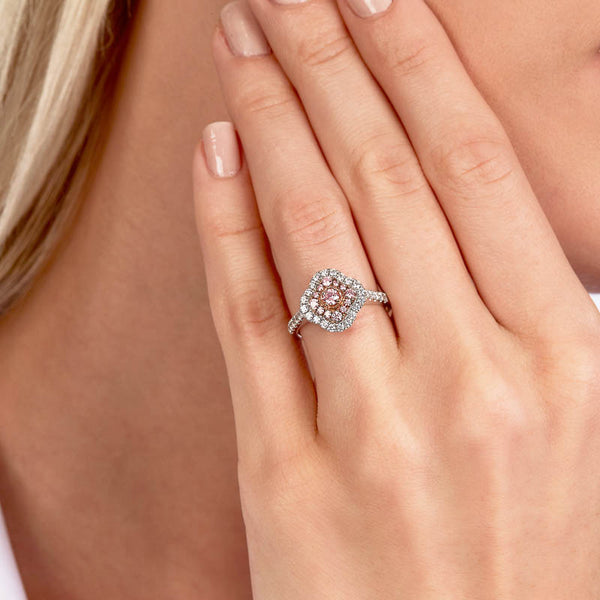 Pink Diamond Art Deco Style Ring
