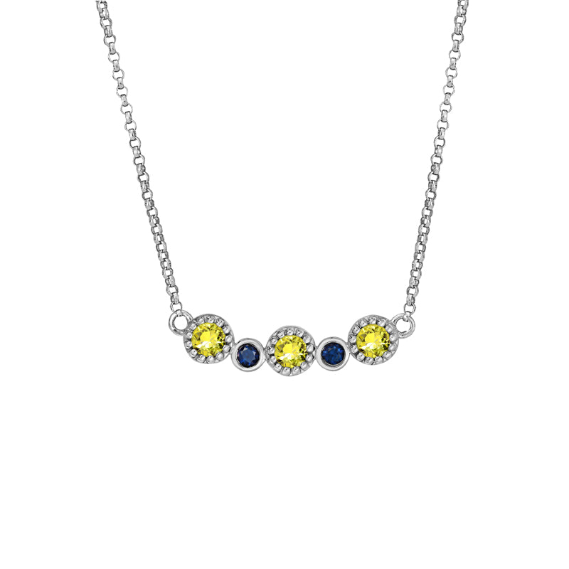 Gwen 9ct White Gold Australian Yellow Sapphire Necklace - Matthews Jewellers