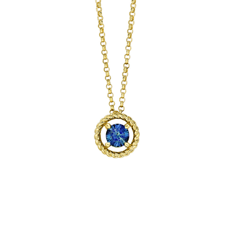 Daphne 9ct Yellow Gold Australian Blue Sapphire Necklace - Matthews Jewellers