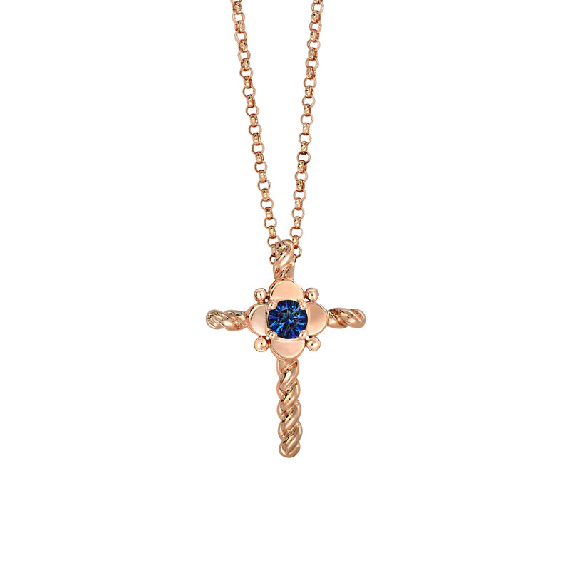 Jolene 9ct Rose Gold Australian Blue Sapphire Necklace - Matthews Jewellers