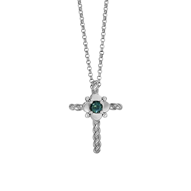 Jolene 9ct White Gold Australian Teal Sapphire Necklace - Matthews Jewellers