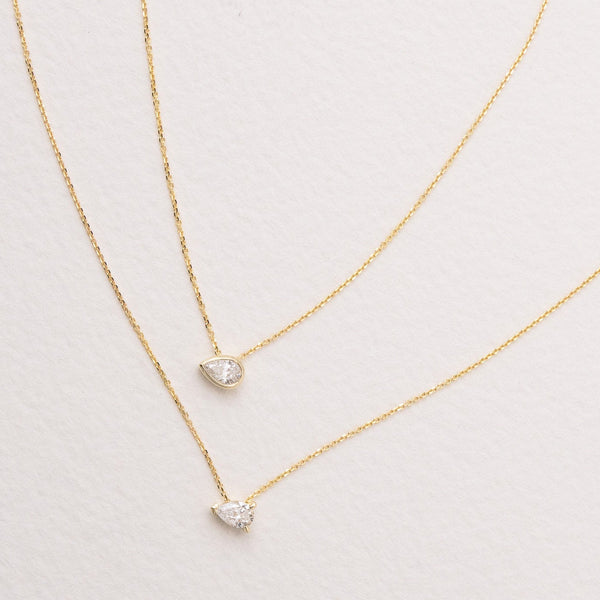 East West Pear Diamond Necklace