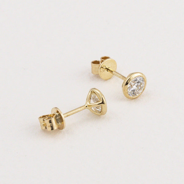 Bezel Round Diamond Studs
