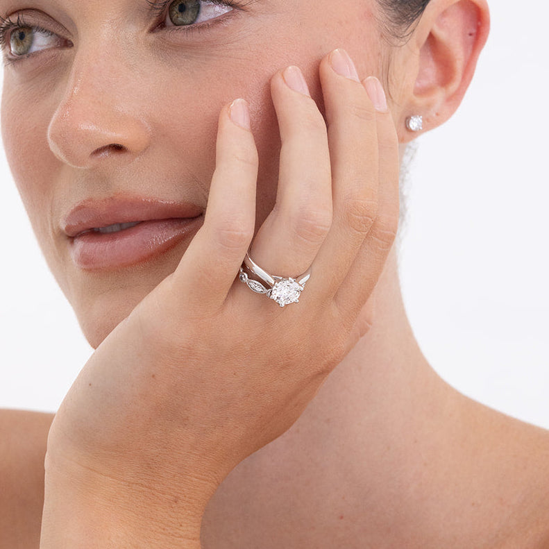 Vintage | Lab Diamond Ring – Side profile view, Matthews Jewellers Newcastle