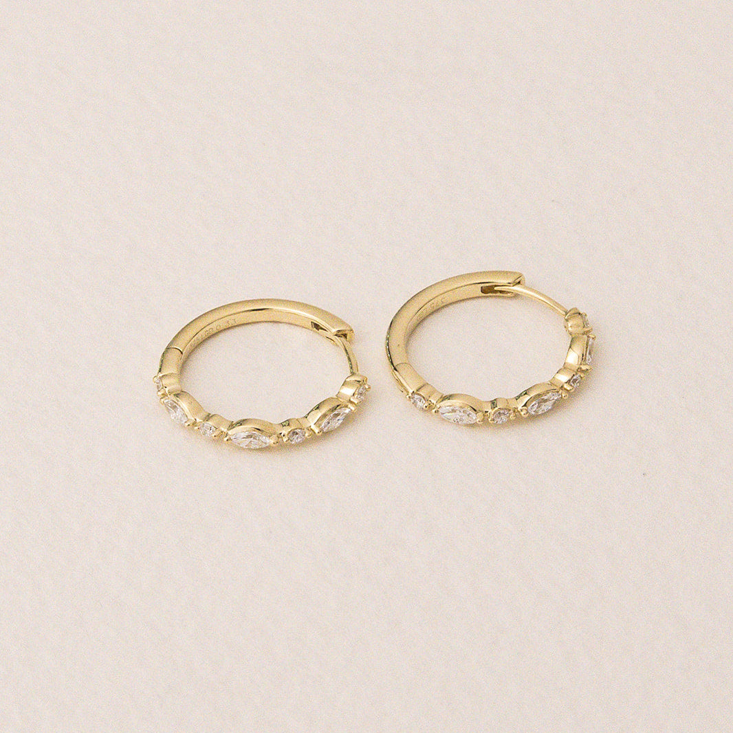 Marquise and Round Hoop Earrings