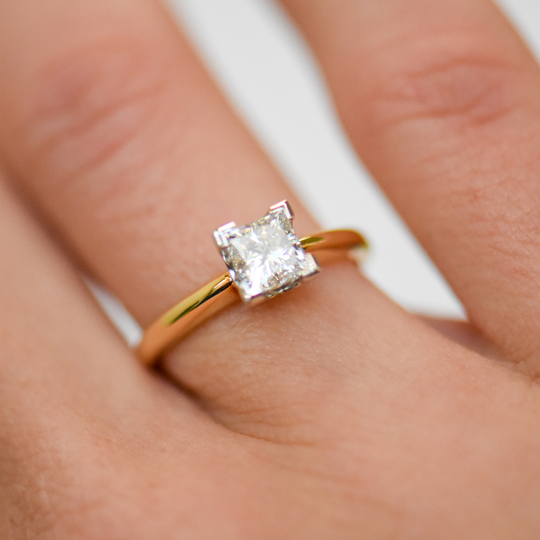 Anika | Princess Cut Solitaire Diamond Engagement Ring