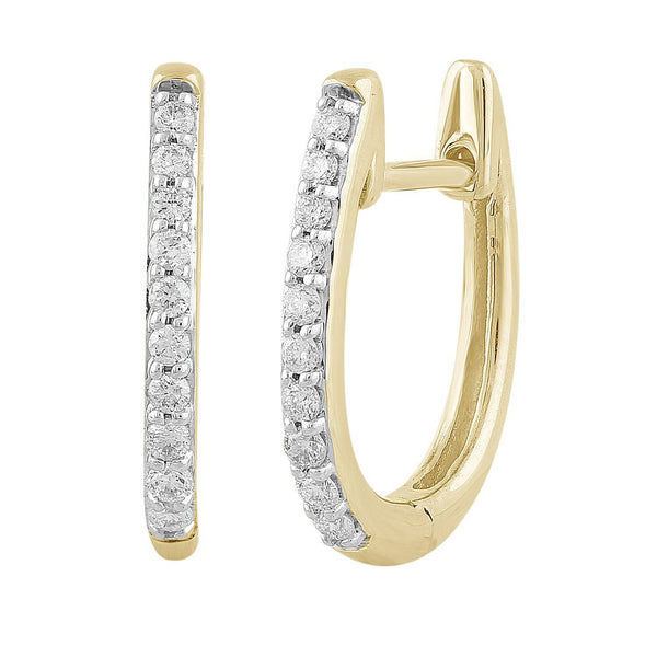 Natural Diamond Huggie Earrings