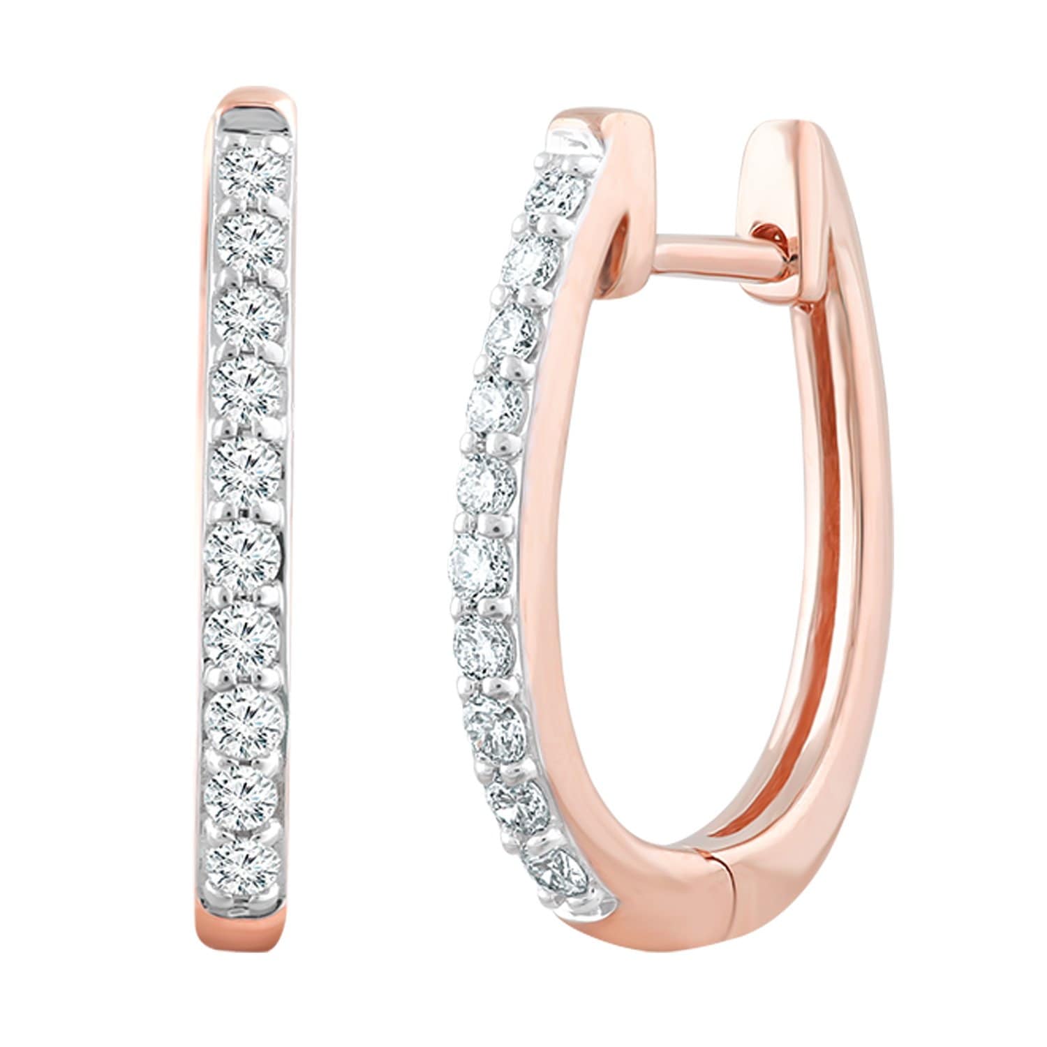 Single Row Yellow Gold Diamond Huggie Earrings - Matthews Jewellers