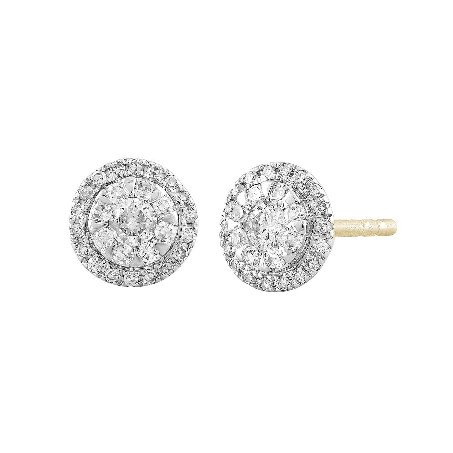 Round Cluster Diamond Earrings - Matthews Jewellers