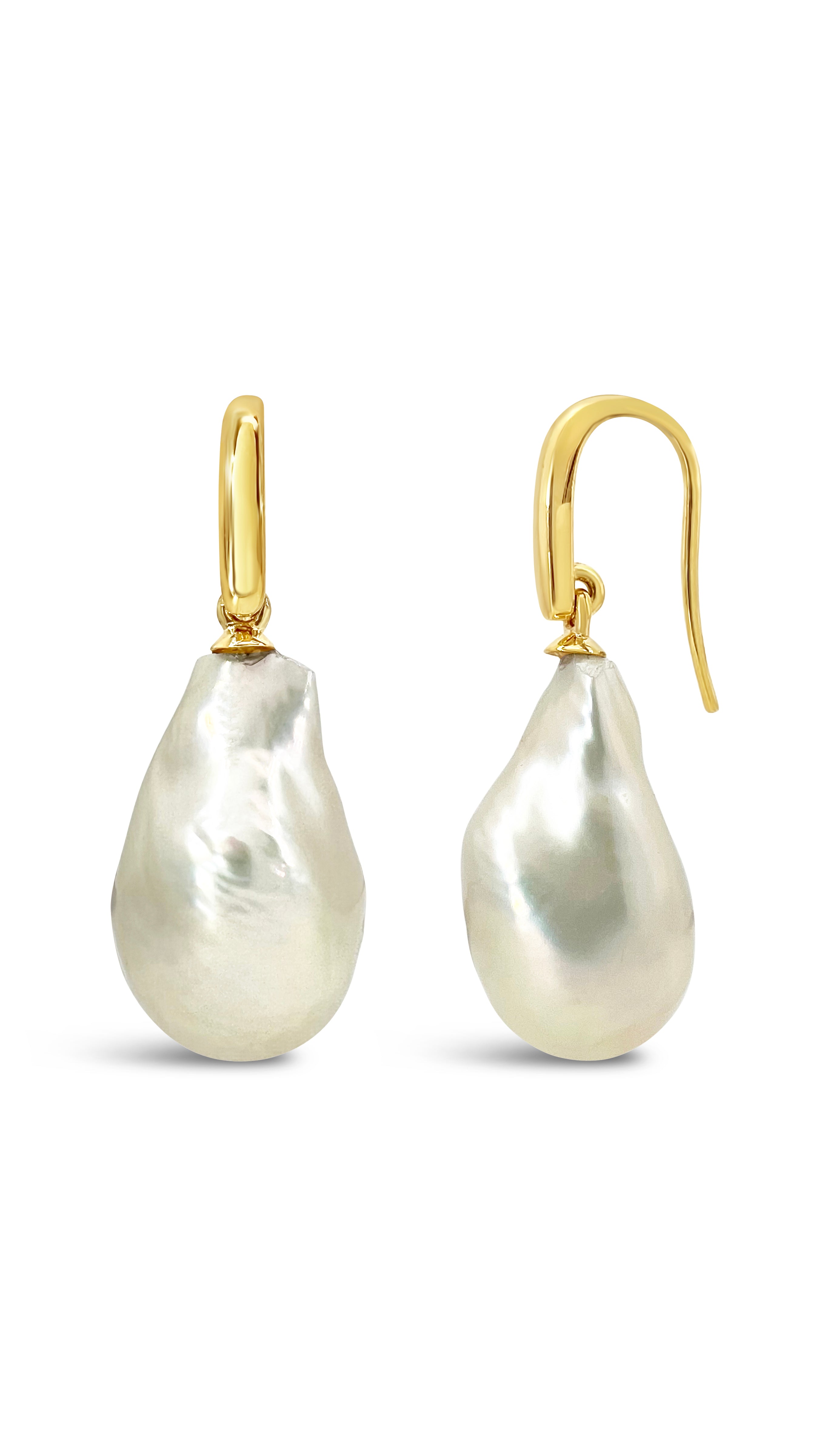 Freshwater Baroque Pearl Hook Earrings