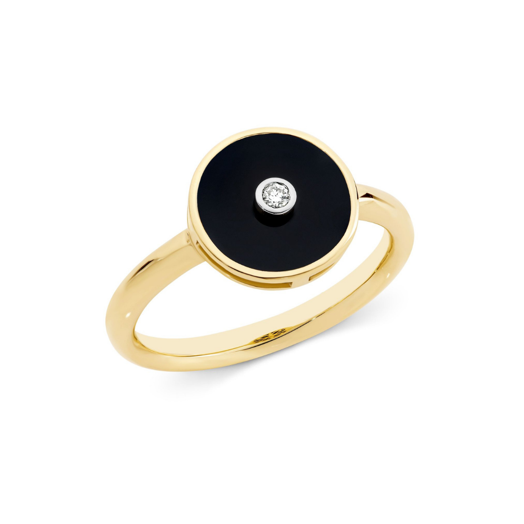 Black onyx best sale rings with diamonds