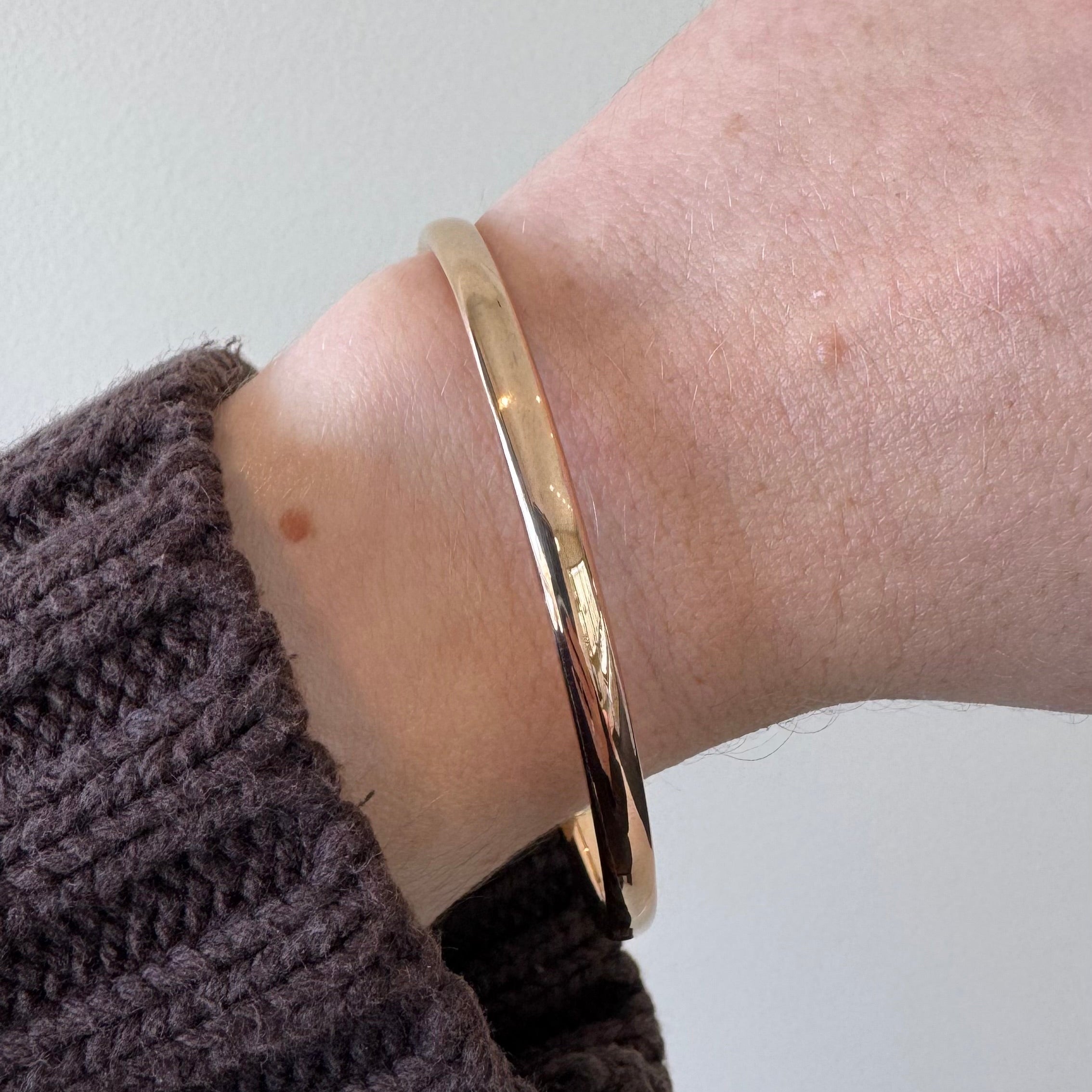 9ct Rose Gold Silver Filled Bangle | 4.5mm