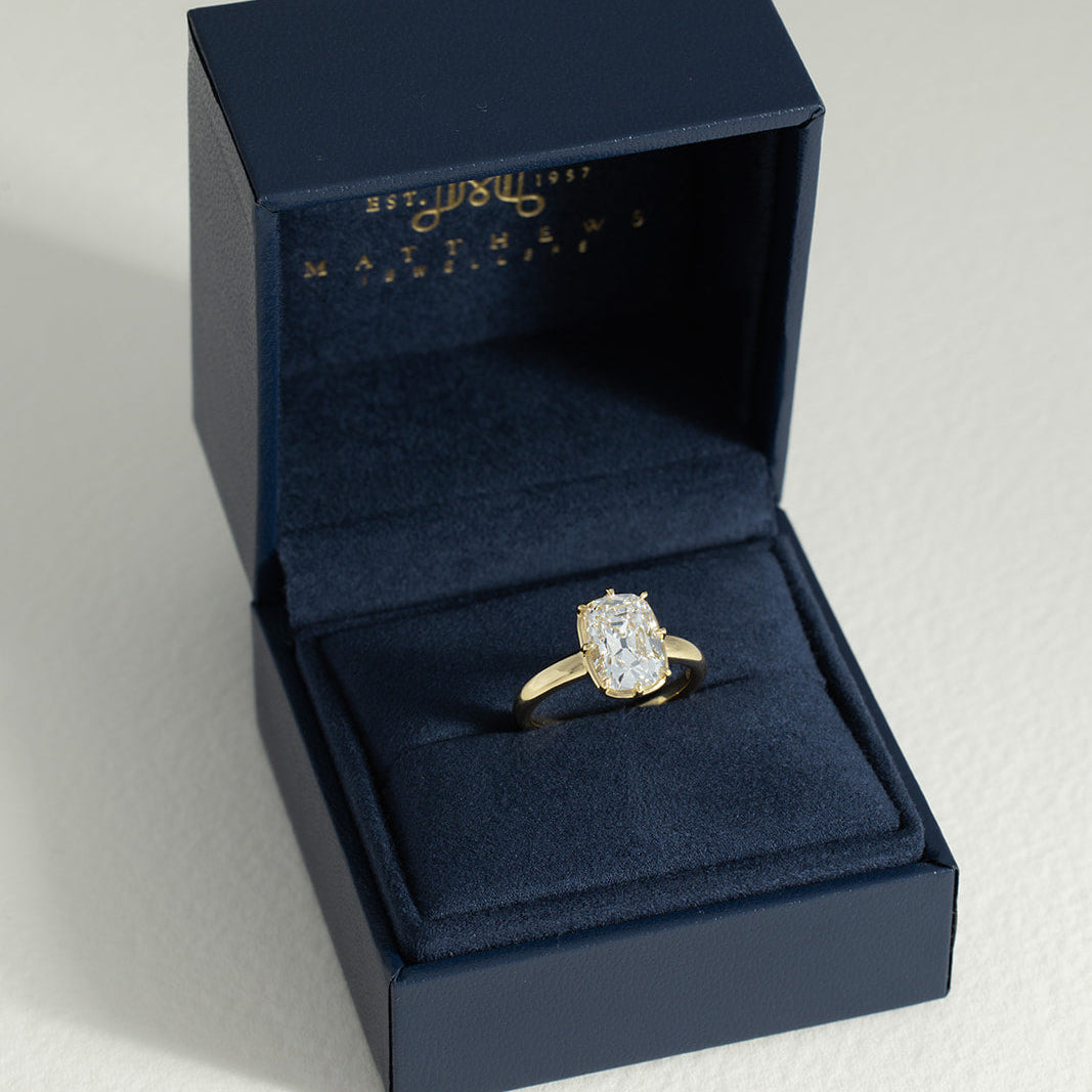 Adaline | 3ct Old Mine Cushion Lab Grown Diamond Engagement Ring