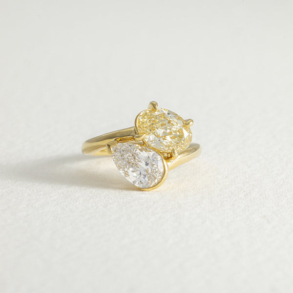 Callie | 3ct Oval and Pear Lab Diamond Engagement Ring