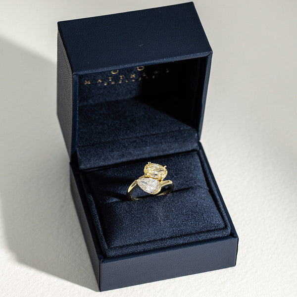 Callie | 3ct Oval and Pear Lab Diamond Engagement Ring