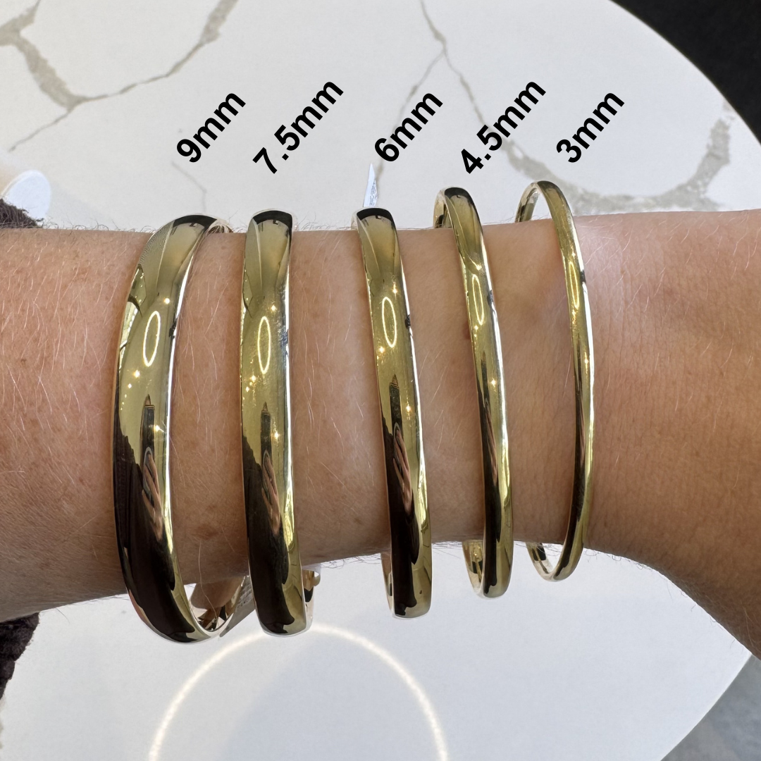 9ct Yellow Gold Silver Filled Bangle | 4.5mm