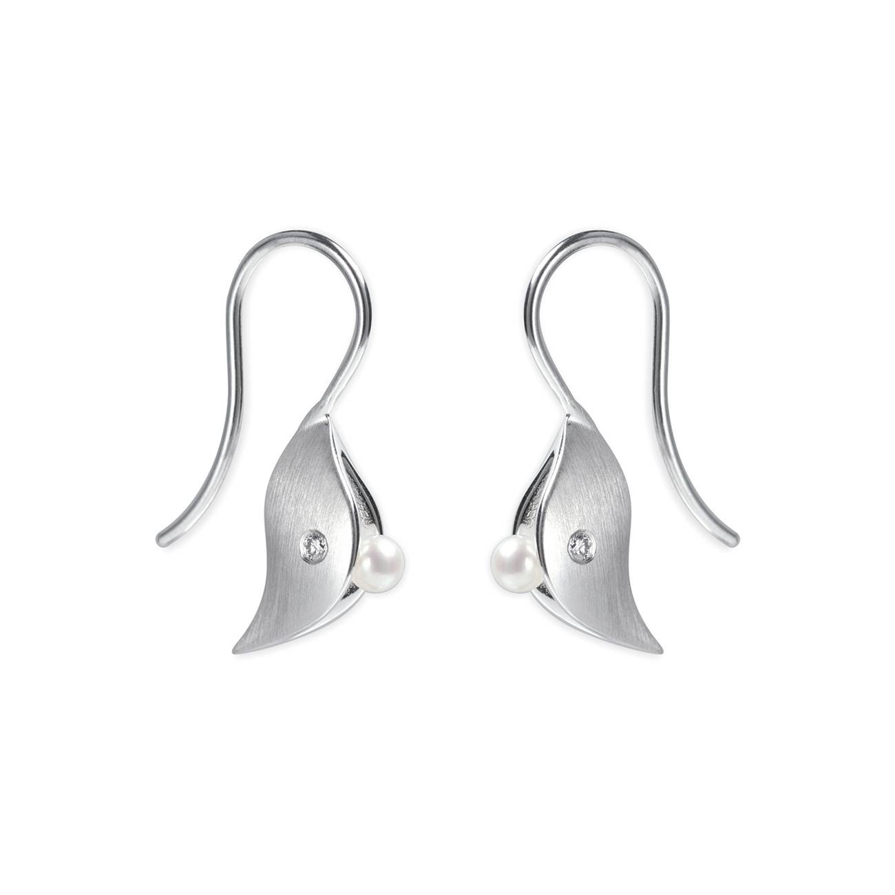 Grevillea Earrings with Pearl and Diamond