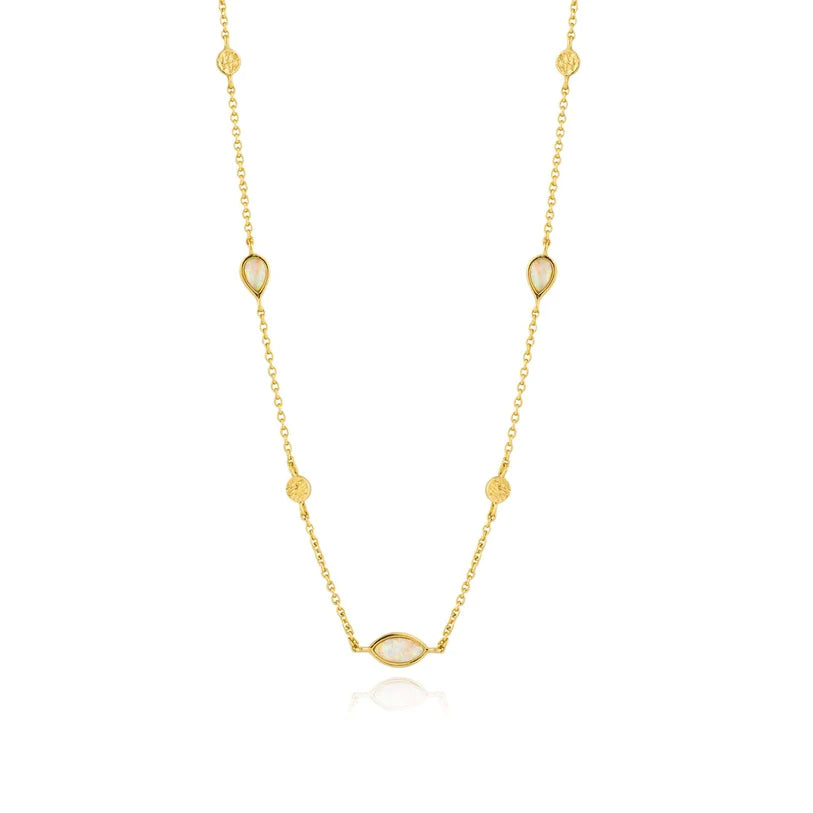 Opal Colour Necklace - Gold