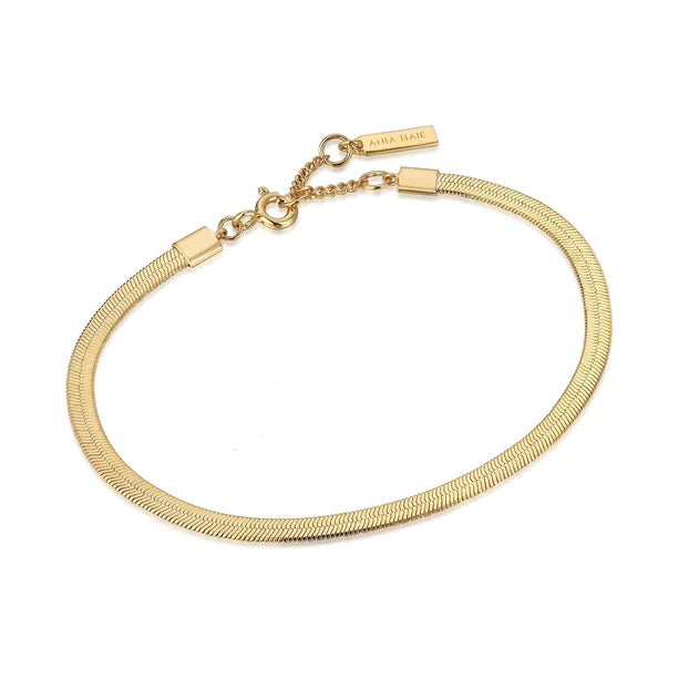 Gold Flat Snake Chain Bracelet