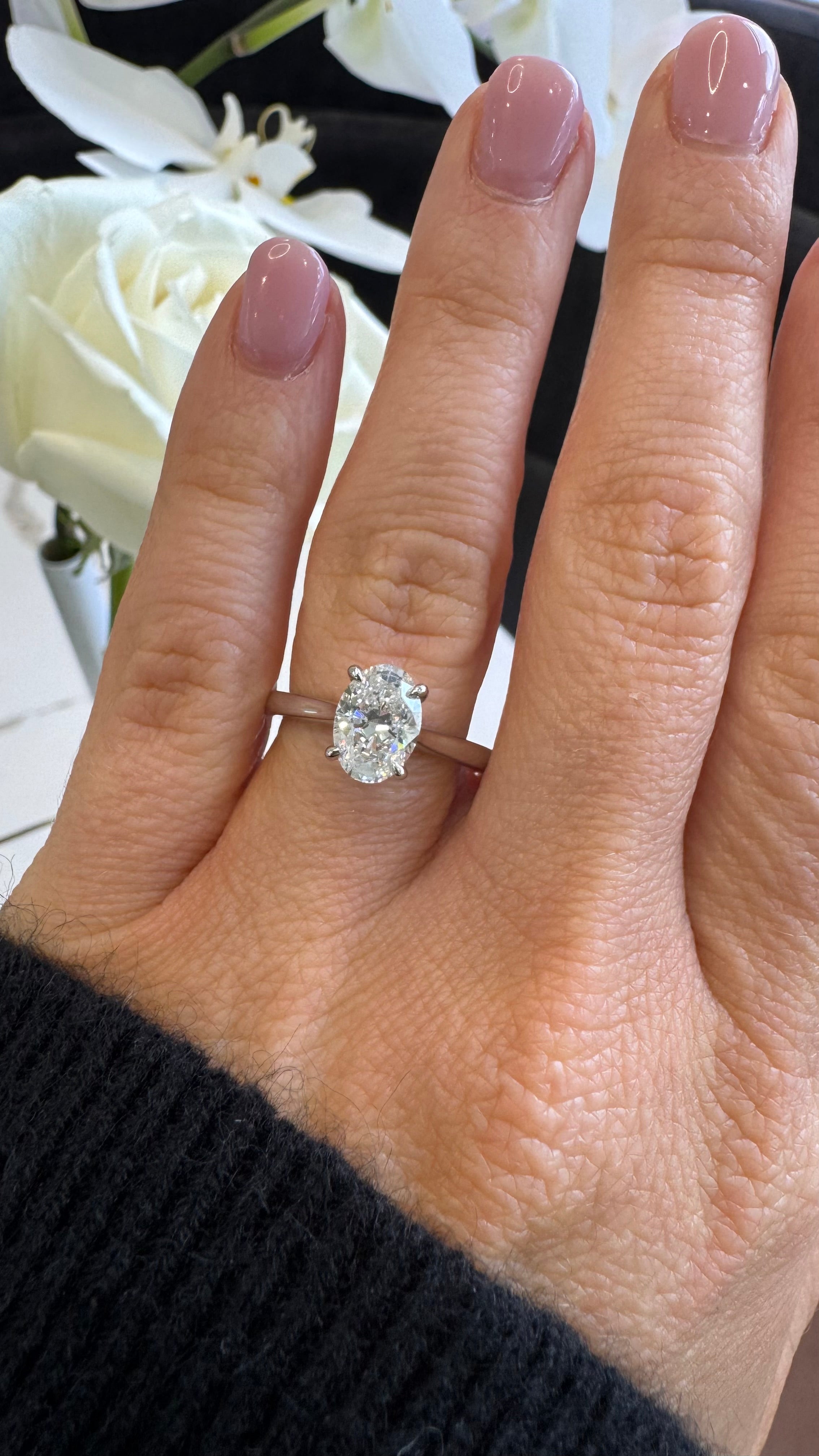 Handcrafted natural diamond oval ring by Matthews Jewellers, Heritage Helena 1.51ct, est. 1957
