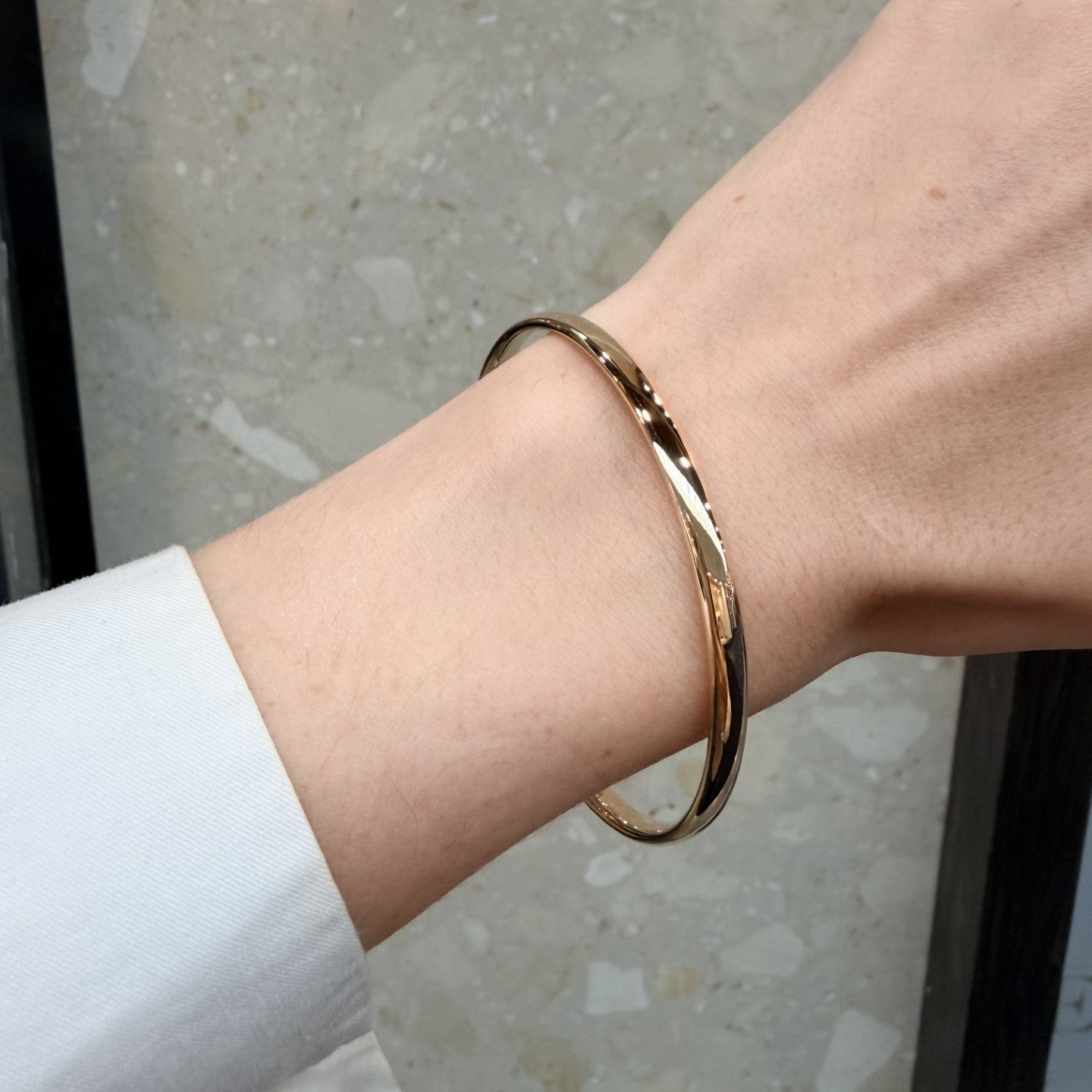 9ct Yellow Gold Silver Filled Bangle | 4.5mm