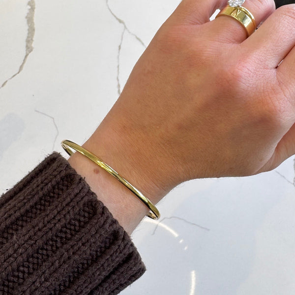 9ct Yellow Gold Silver Filled Bangle | 3mm