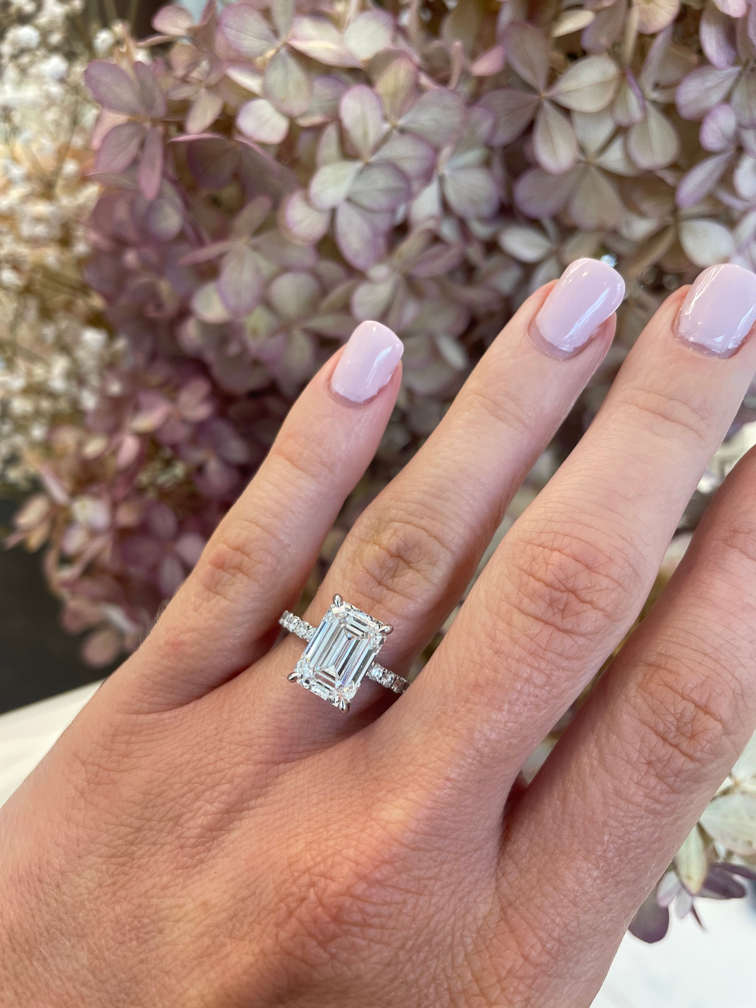 4.01ct Created Edith R2W |Emerald Cut Solitaire Diamond Engagement Ring