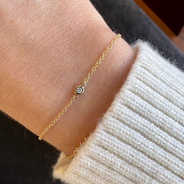 Single Bezel Round Diamond Bracelet