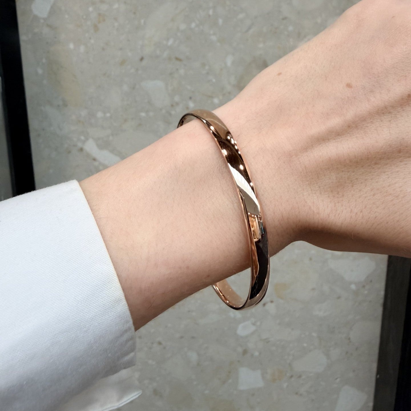 9ct Rose Gold Silver Filled Bangle | 6mm