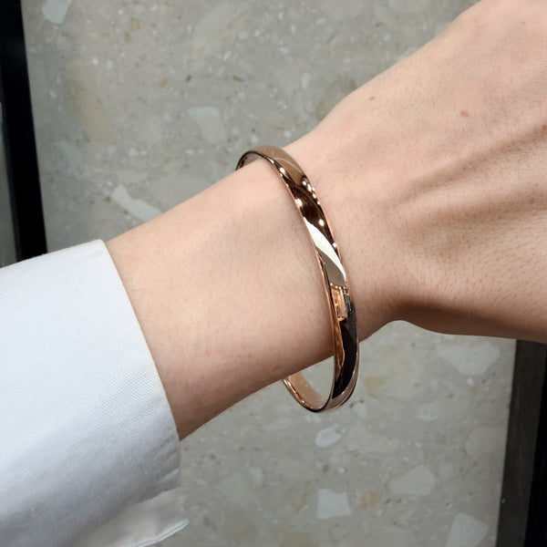 9ct Rose Gold Silver Filled Bangle | 6mm