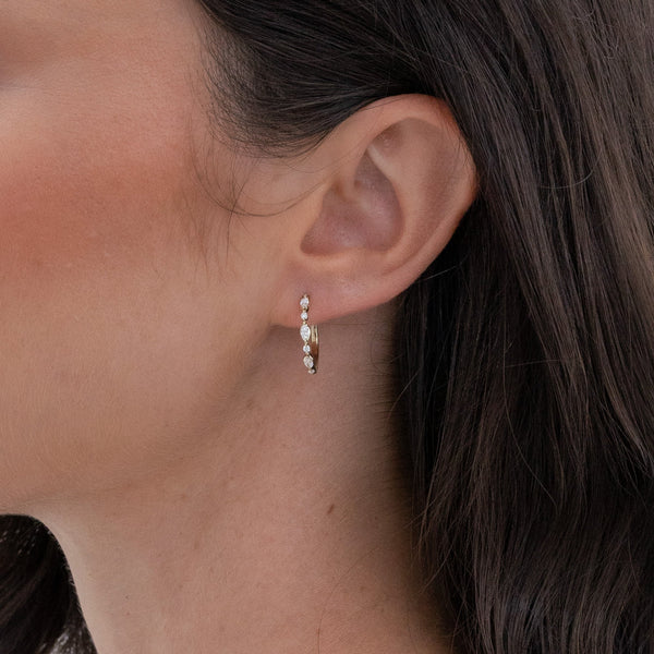 Marquise and Round Diamond Earrings
