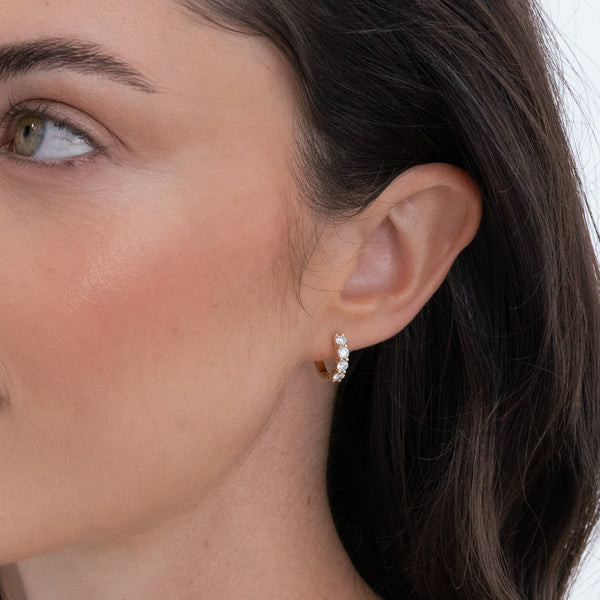 Diamond Huggie Hoops