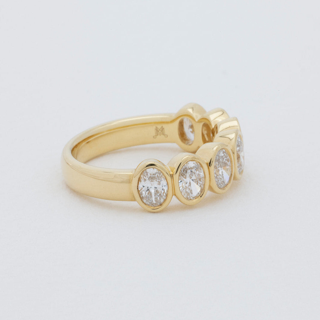 Amari oval lab-grown diamond wedding ring in 18K gold by Matthews Jewellers Newcastle