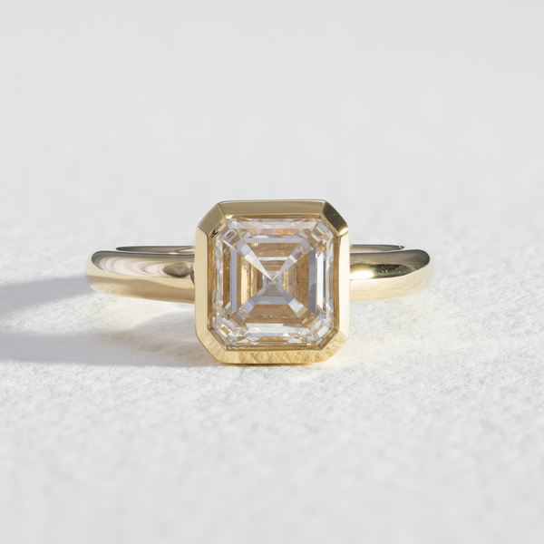 Clea | Asscher Cut Diamond Bezel Engagement Ring