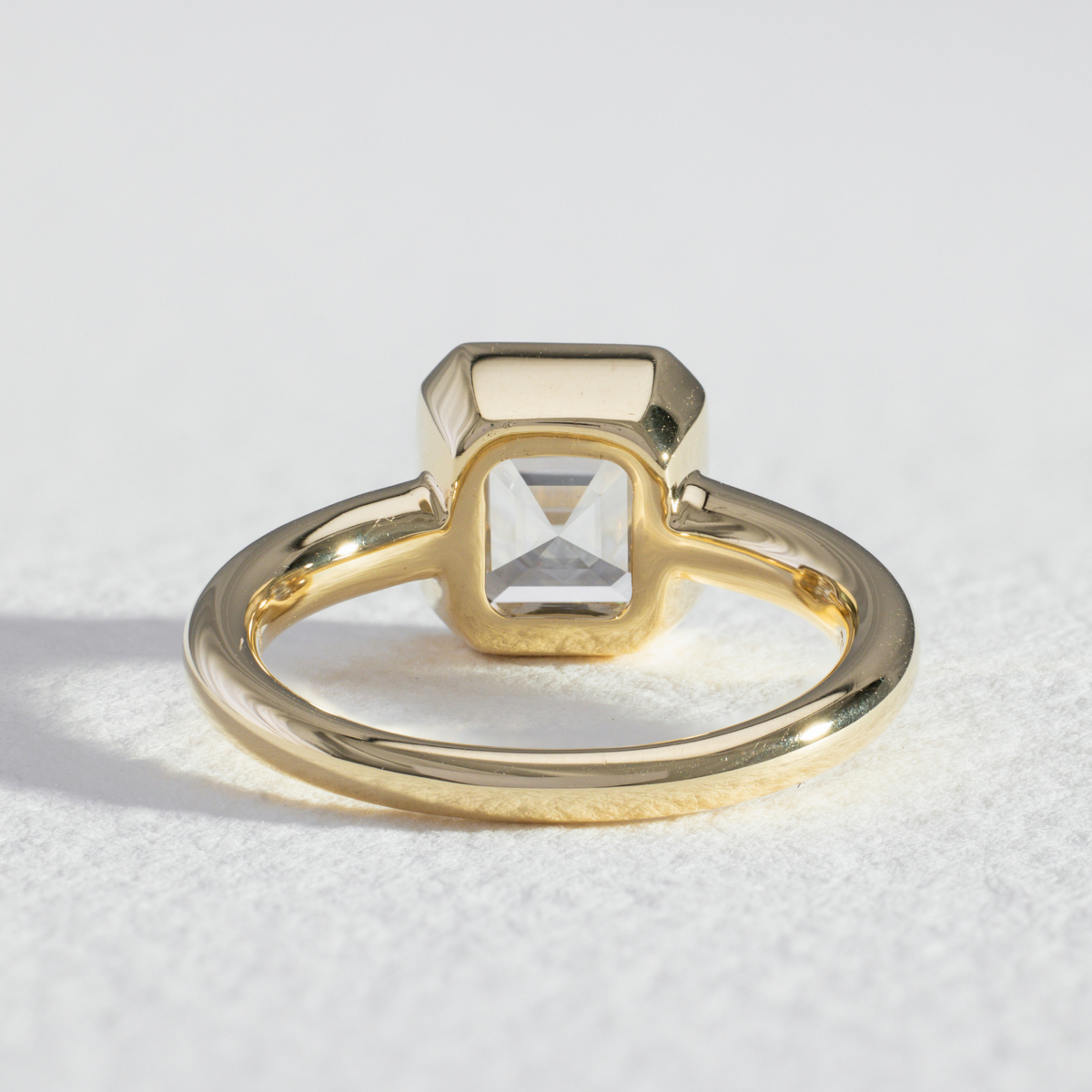 Clea | Asscher Cut Diamond Bezel Engagement Ring