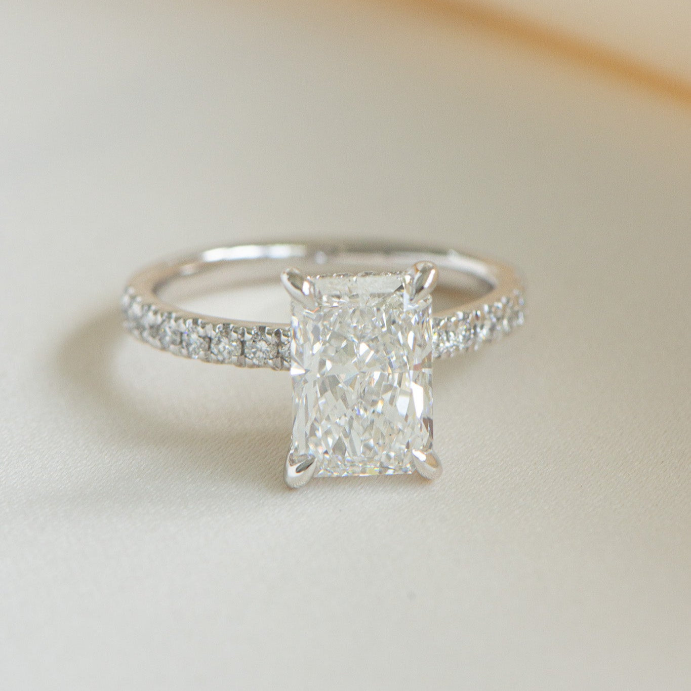 Sofia | 2.76ct Radiant Engagement Ring with Hidden Halo