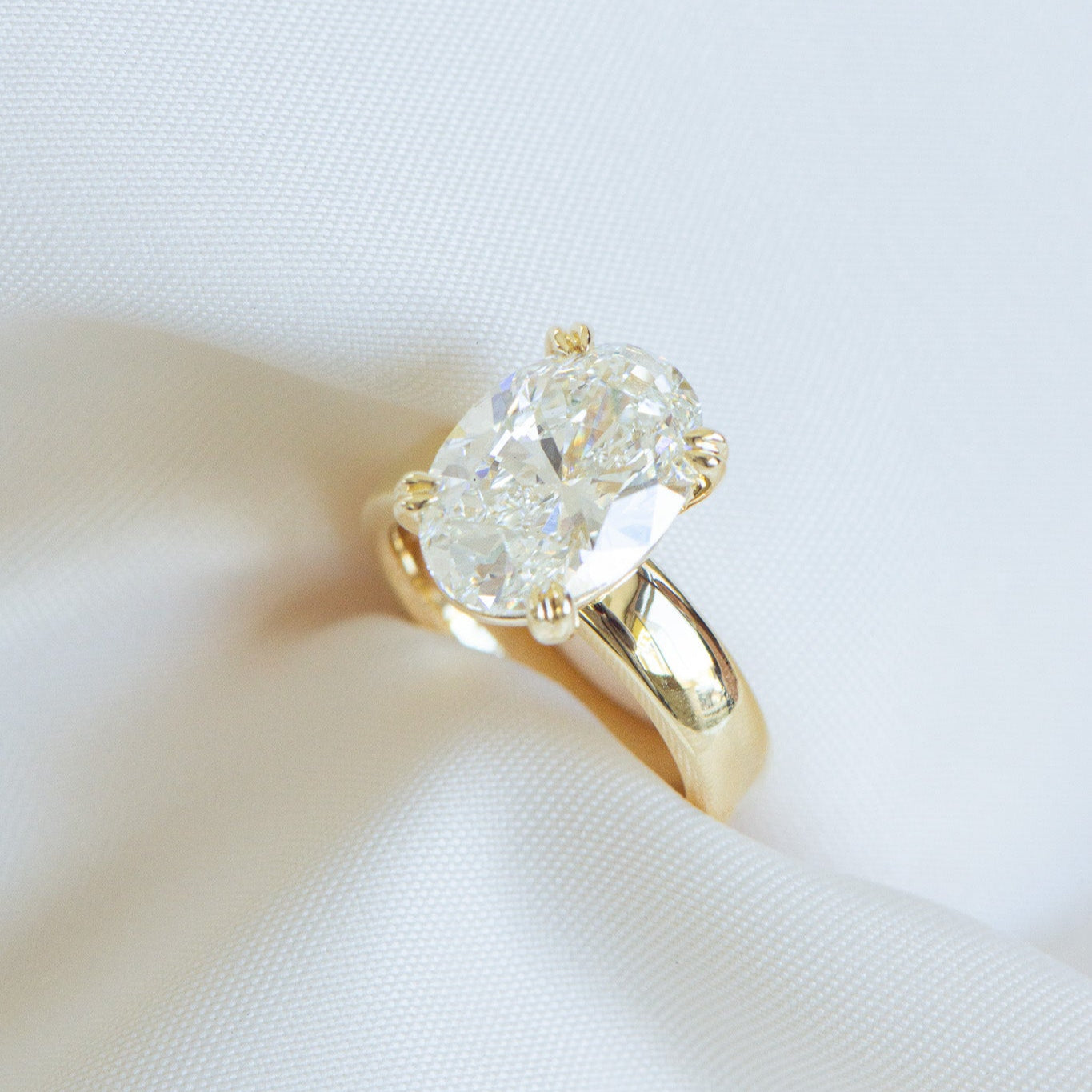 Oval lab grown diamond engagement ring, Elena 5.01ct, IGI certified, Matthews Jewellers Newcastle