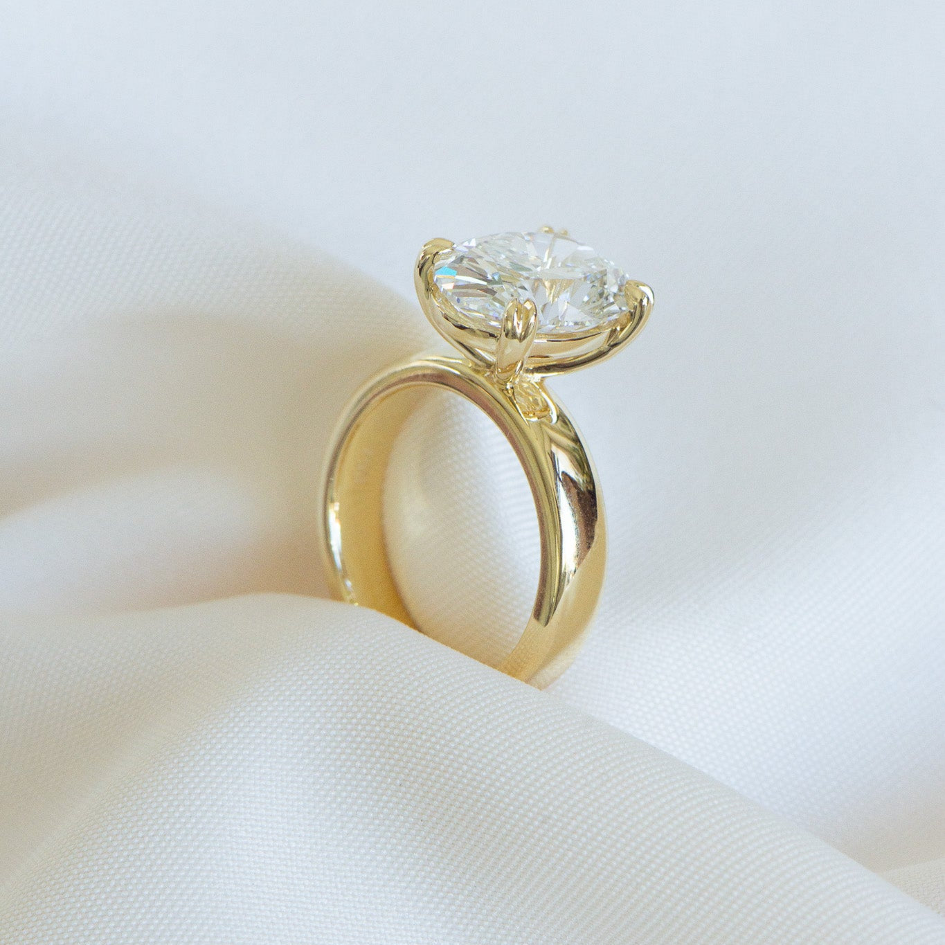 Handcrafted lab grown diamond oval ring by Matthews Jewellers, Elena 5.01ct, est. 1957
