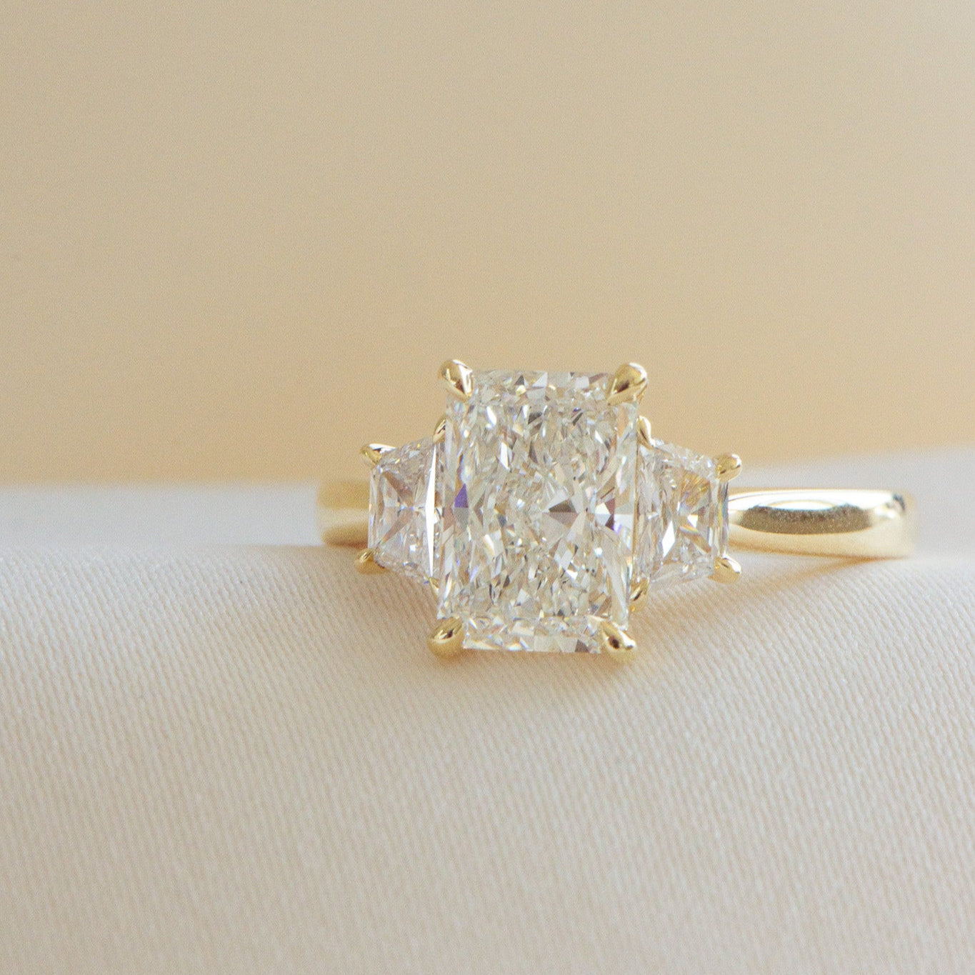 Thea | 2.54ct Radiant & Trapezoid Engagement Ring