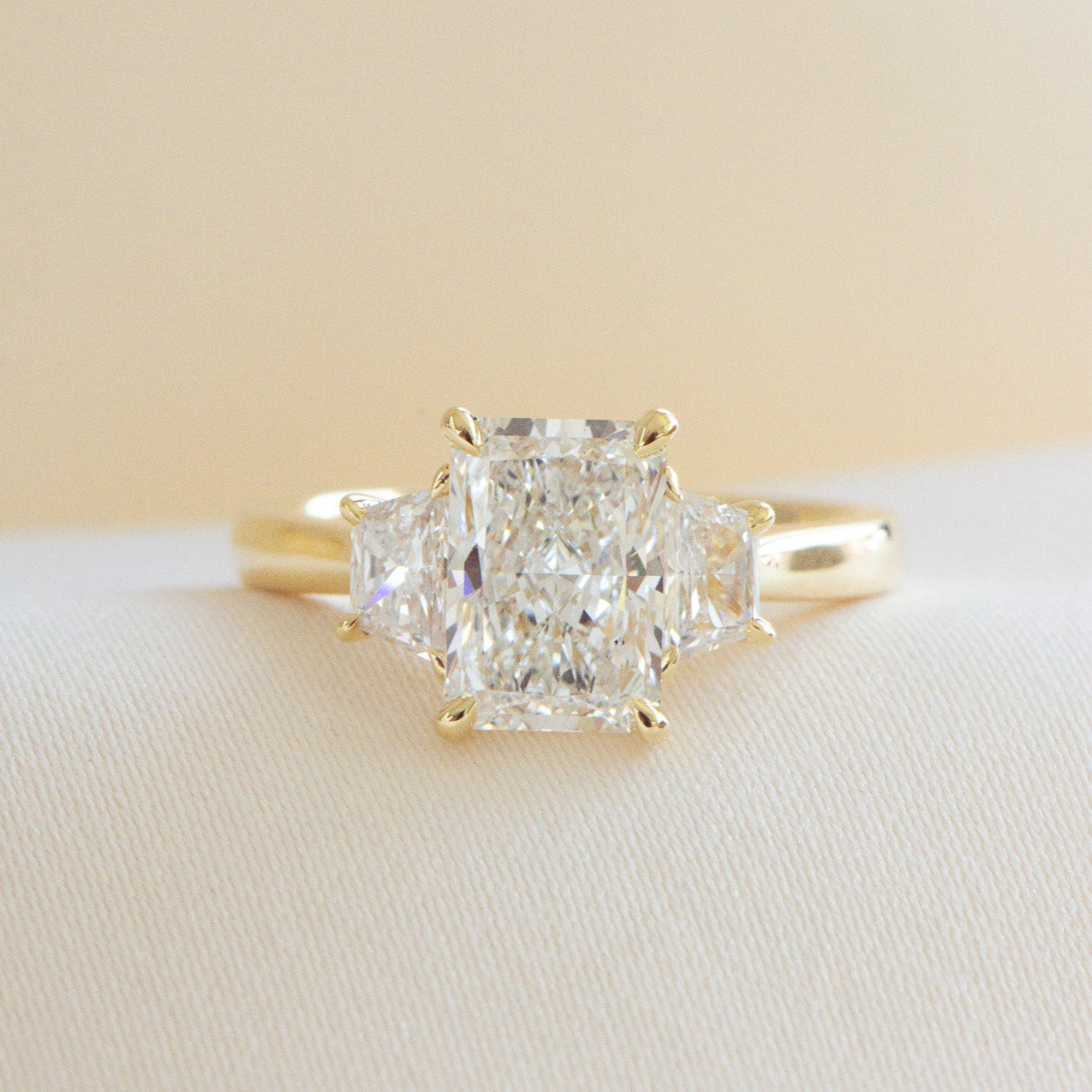Thea | 2.54ct Radiant & Trapezoid Engagement Ring