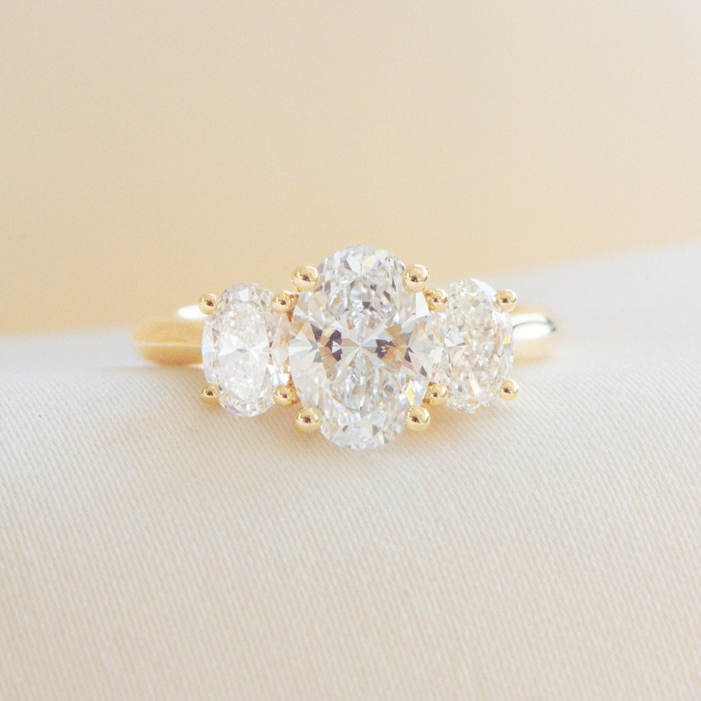 Mia | 2.46ct Three Stone Oval Engagement Ring