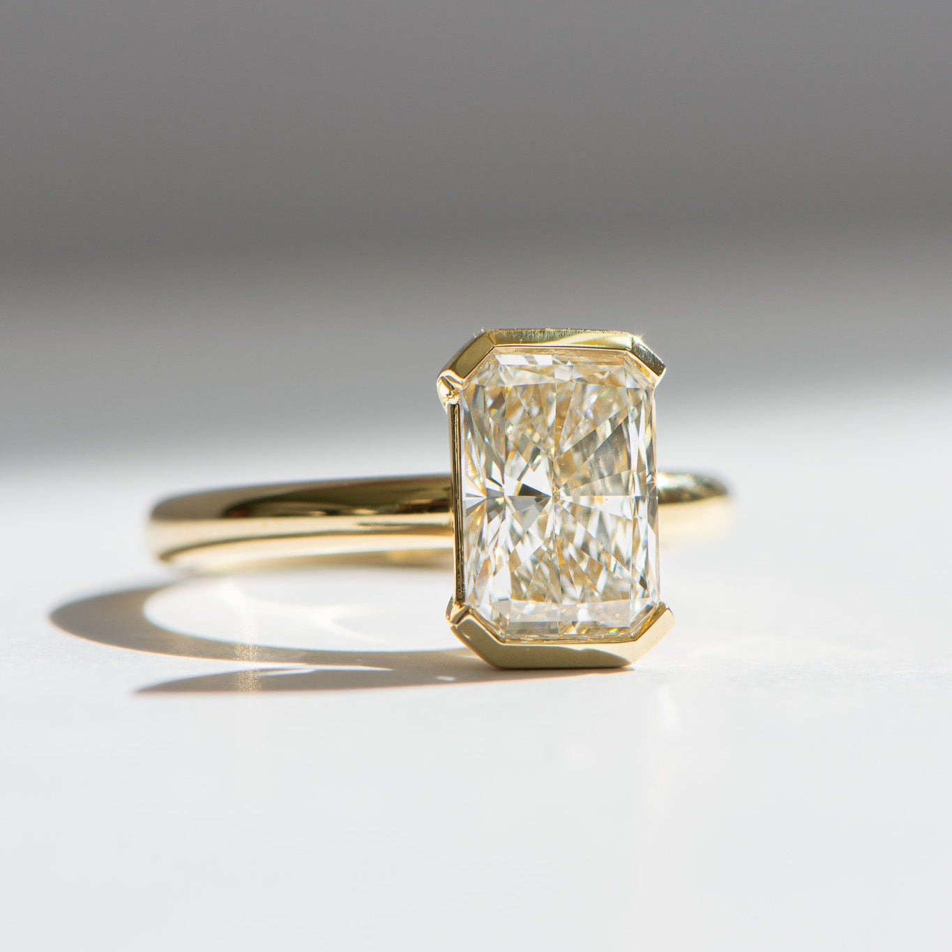 Half Bezel Sofia | 2.53ct Radiant Half Bezel Engagement Ring