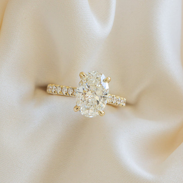 Helena | 3ct Oval Engagement Ring with Hidden Halo