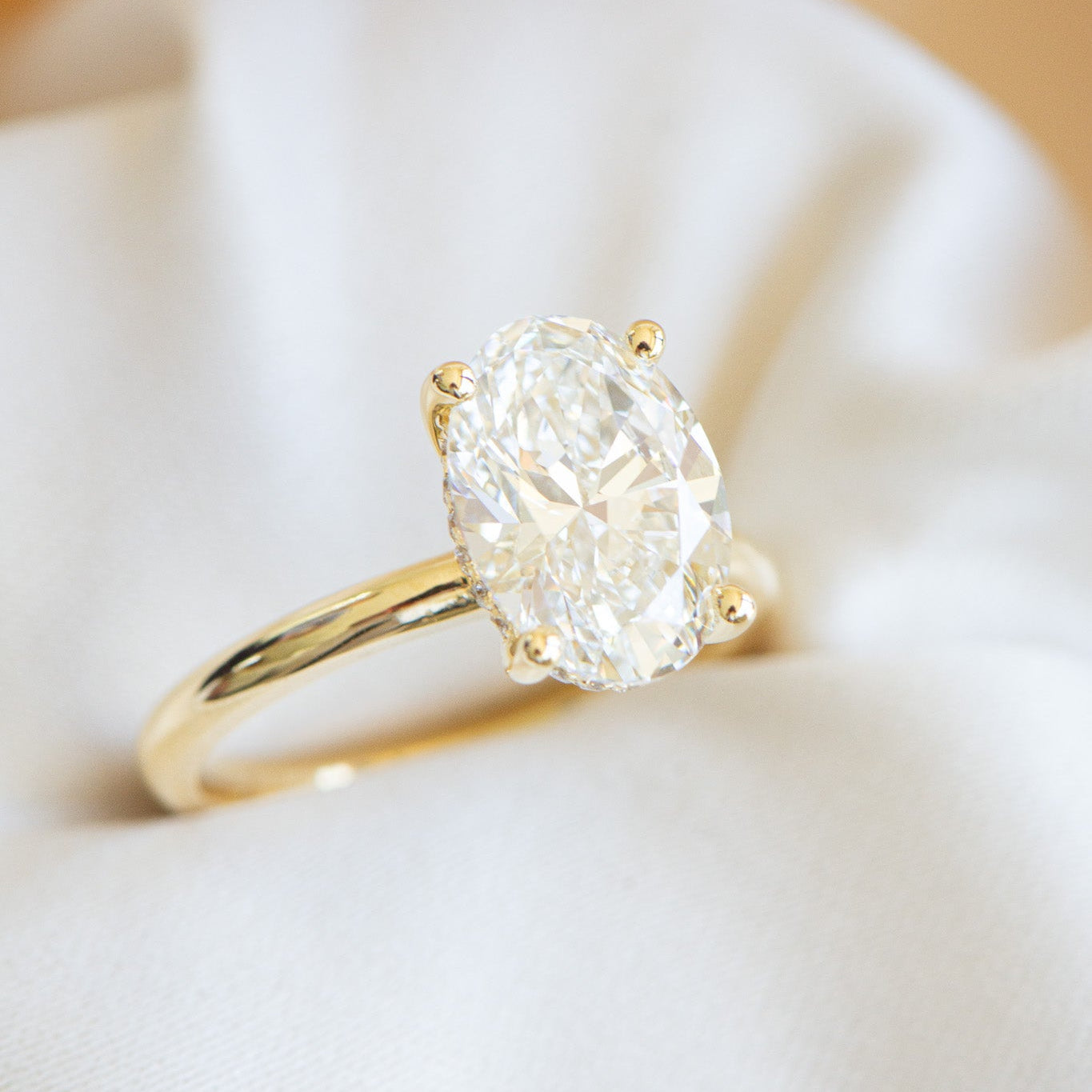 Helena | 3.09ct Oval Engagement Ring with Hidden Halo