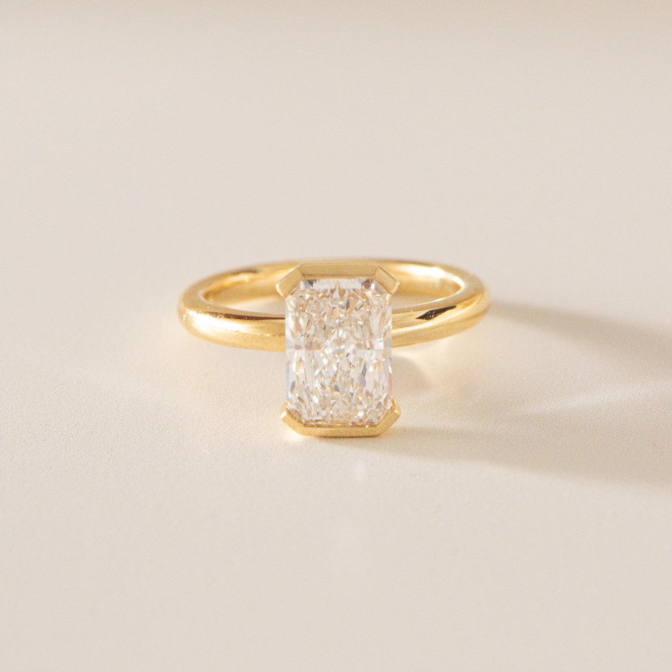 Half Bezel Sofia | 2.53ct Radiant Half Bezel Engagement Ring