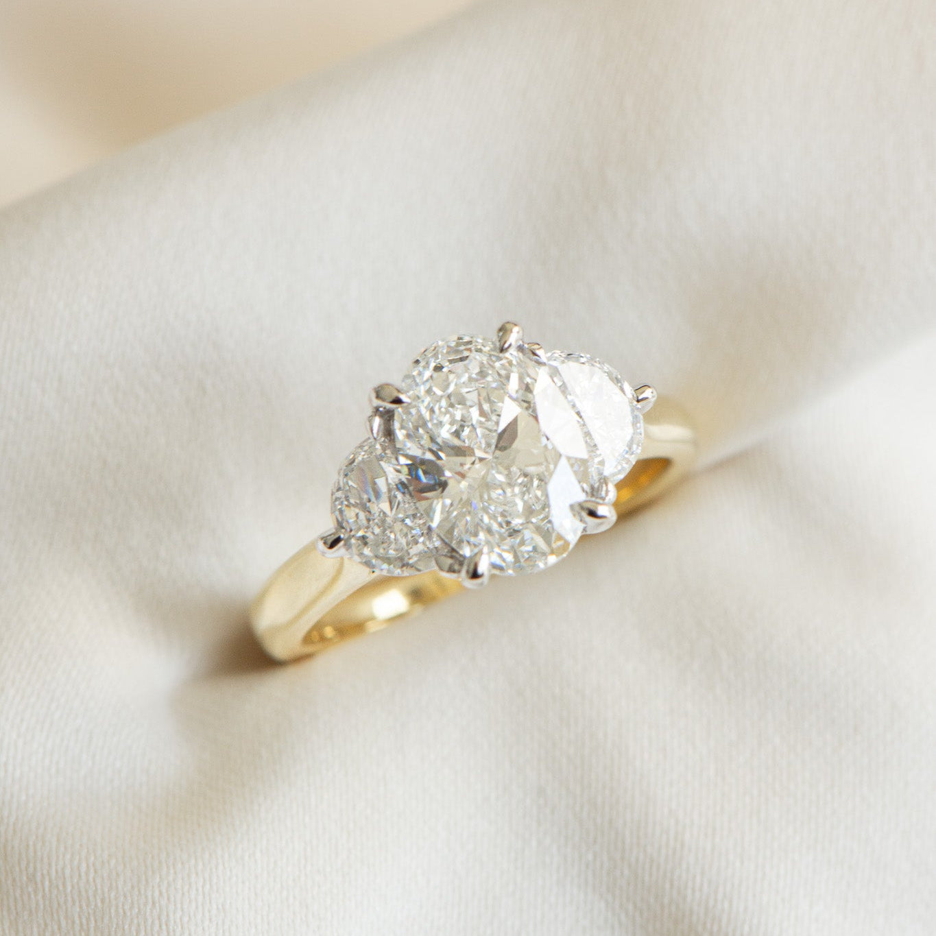 Lina | 2.6ct Lab Oval Diamond Engagement Ring – Close-up detail view, Matthews Jewellers Newcastle