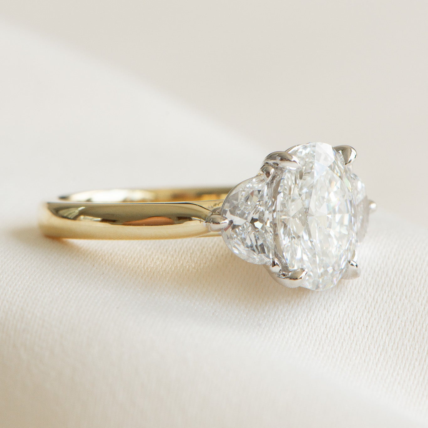 Lina | 2.6ct Lab Oval Diamond Engagement Ring – Three-quarter view, Matthews Jewellers Newcastle