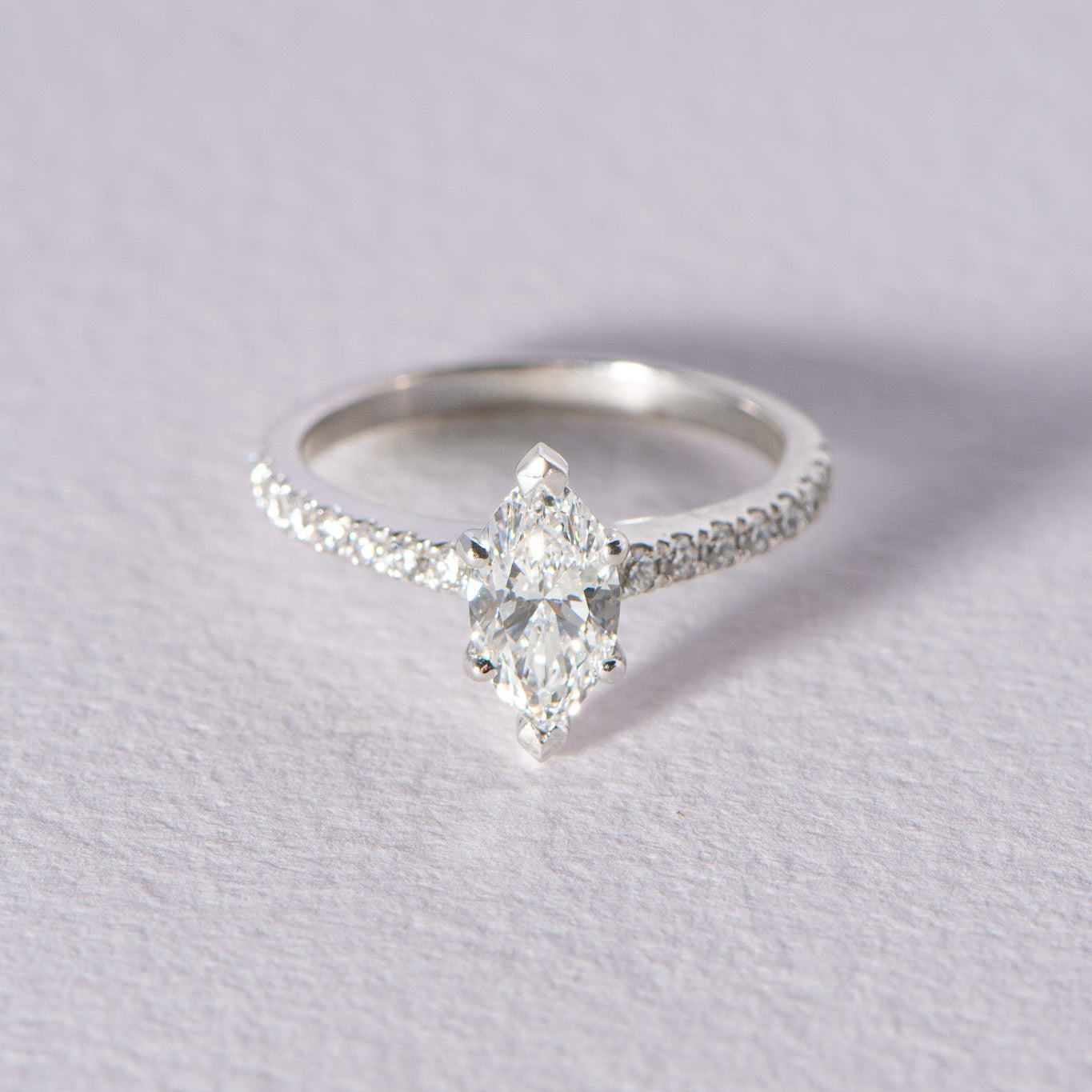 Marquise Created Diamond Ring