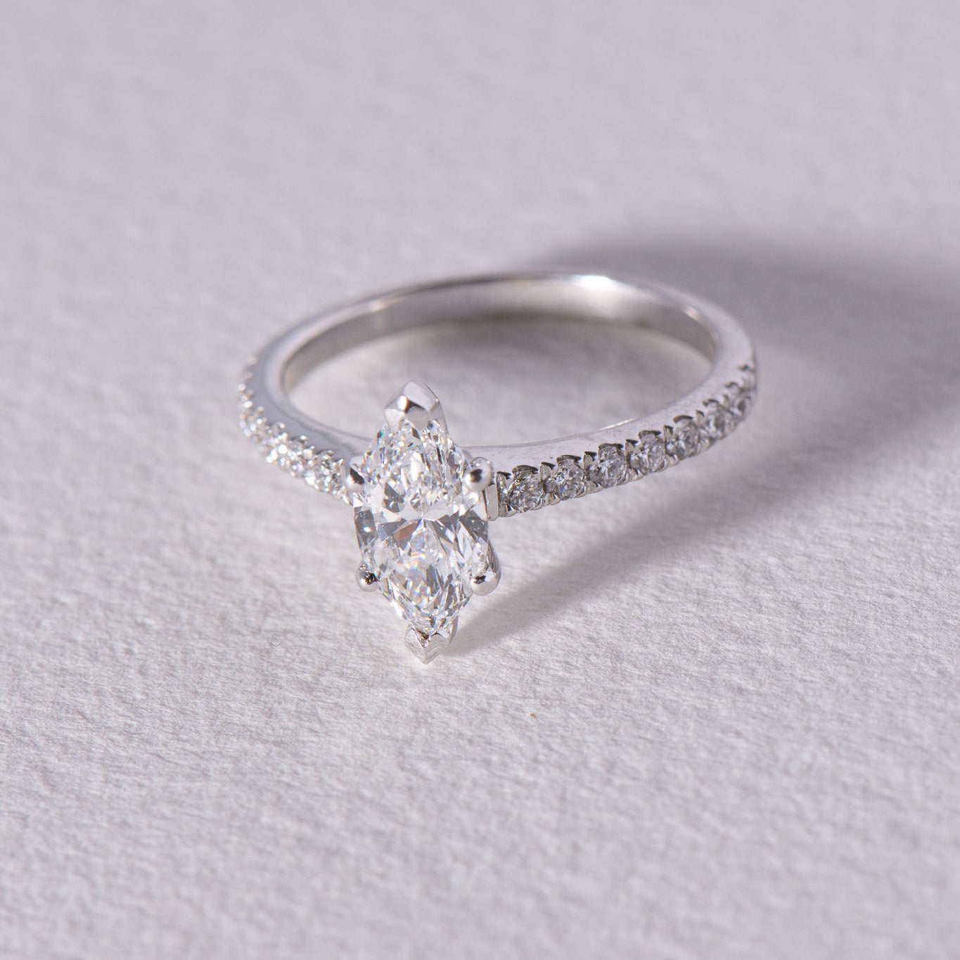 Marquise Created Diamond Ring