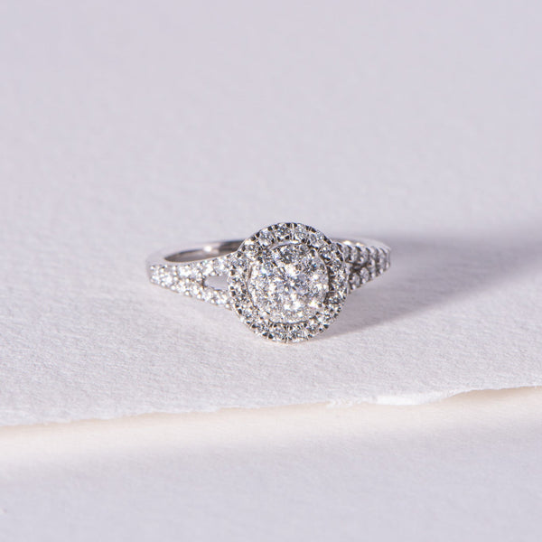 Natural Diamond Ring with Halo